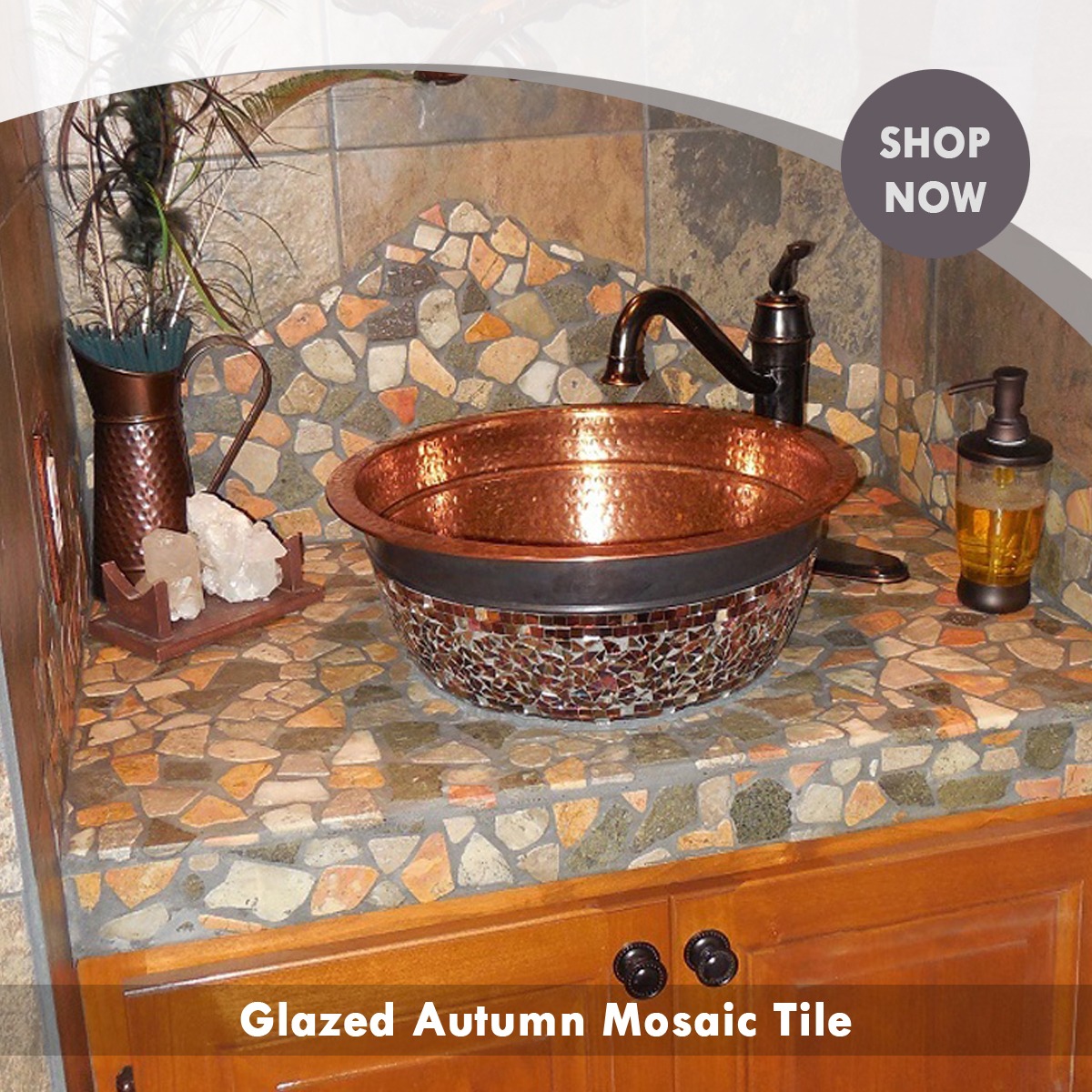 Glazed Autumn Mosaic Tile